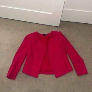 Pink Tweed Open-Front Women's Blazer